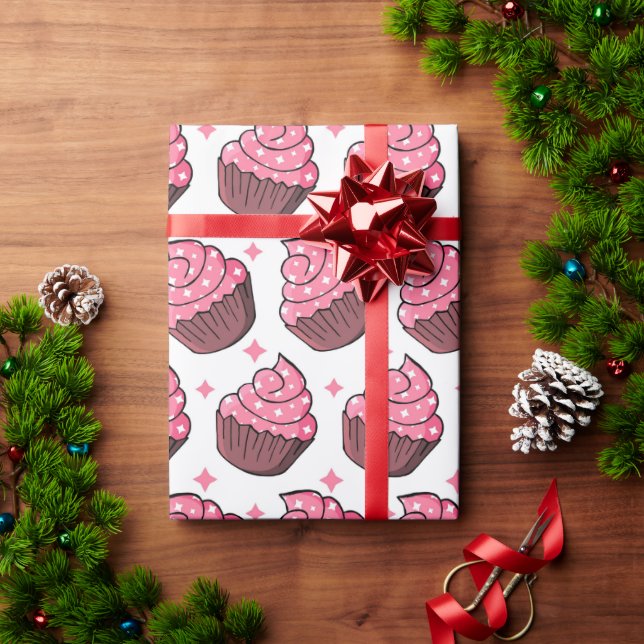 Regalo Papel de ajuste de patrón de pasteles adorable (Regalo de vacaciones)