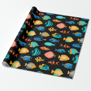 Regalo Papel de ajuste de patrón de pescado