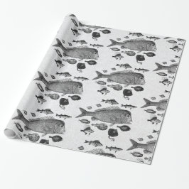 Regalo Papel de ajuste de patrón de pescado