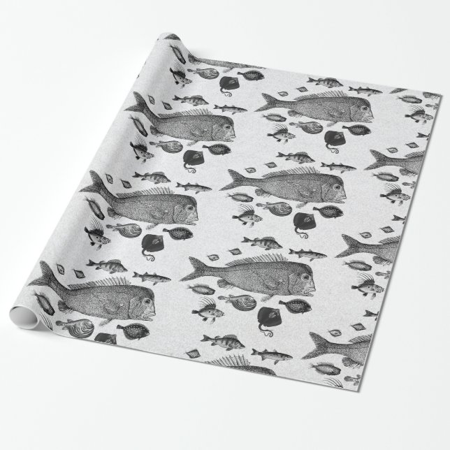Regalo Papel de ajuste de patrón de pescado (Desenrollado)