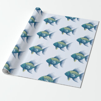 Regalo Papel de ajuste de patrón de pescado
