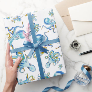 Regalo Papel de ajuste de patrón de pulpo