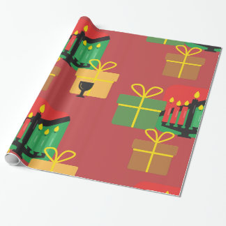 Regalo Papel de ajuste de patrón de regalos de Kwanzaa fe