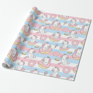 Regalo Papel de ajuste de patrón de unicornio