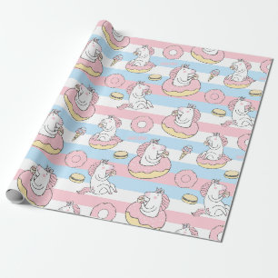 Regalo Papel de ajuste de patrón de unicornio