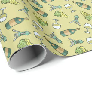 Regalo Papel de ajuste de patrón de vino blanco
