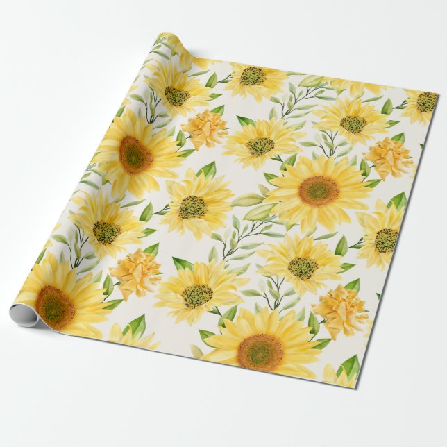 Regalo Papel de ajuste de patrón floral (Desenrollado)