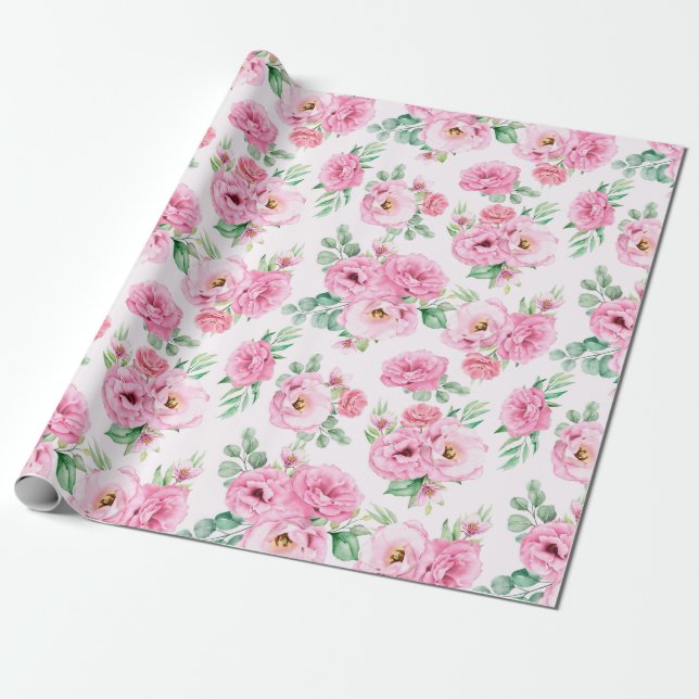 Regalo Papel de ajuste de patrón floral (Desenrollado)