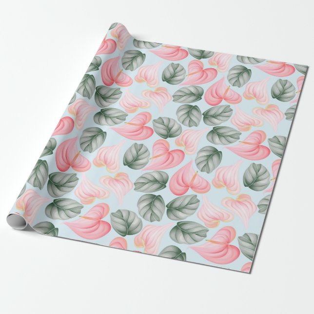 Regalo Papel de ajuste de patrón floral (Desenrollado)