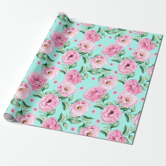 Regalo Papel de ajuste de patrón floral (Desenrollado)