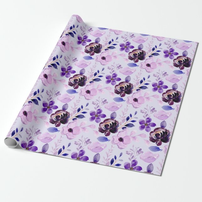 Regalo Papel de ajuste de patrón floral (Desenrollado)