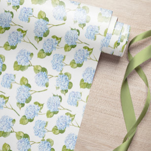 Regalo Papel de ajuste de patrón floral de Hydrangea azul