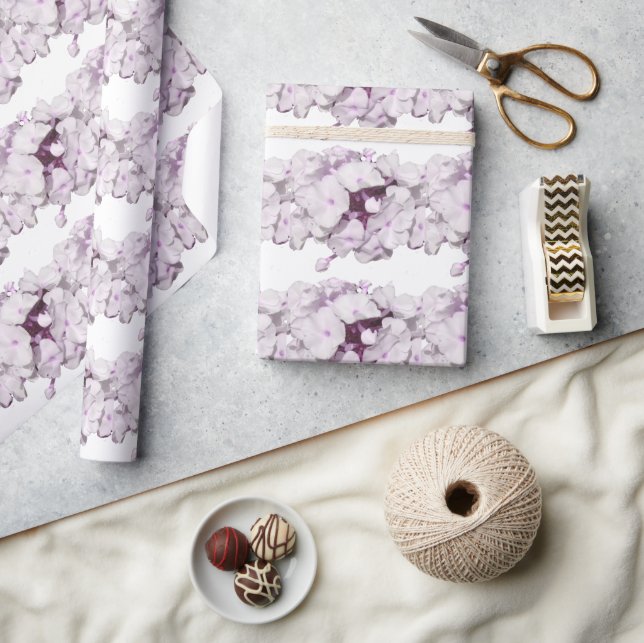 Regalo Papel de ajuste de patrón floral malva (Artesanía)