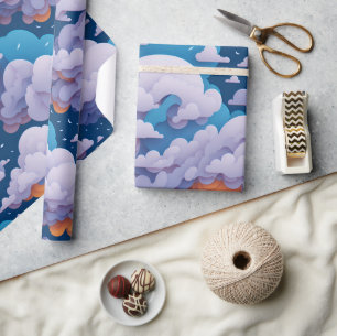 Regalo Papel de ajuste de patrones de nube