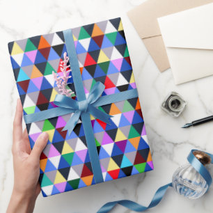 Regalo Papel de ajuste de patrones geométricos coloridos