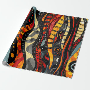 Regalo Papel de ajuste de patrones tribales africanos