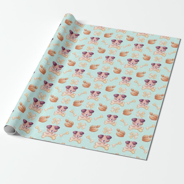 Regalo Papel de ajuste de perros pequeños (Desenrollado)