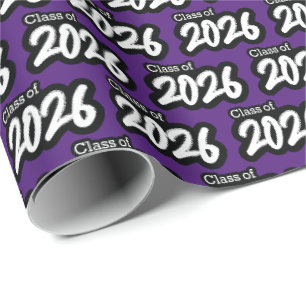 Regalo Papel de ajuste de pincel Purple Bold Class of 202