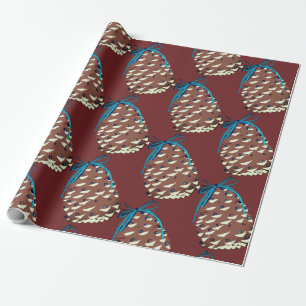 Regalo Papel de ajuste de pinecones de vacaciones