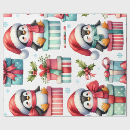 Regalo Papel de ajuste de pingüinos actuales felices
