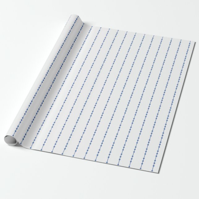Regalo Papel de ajuste de puntos blanco y azul (Desenrollado)