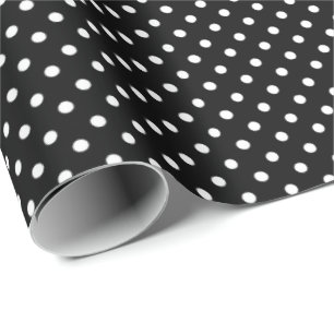 Regalo Papel de ajuste de puntos de polka blanco negro