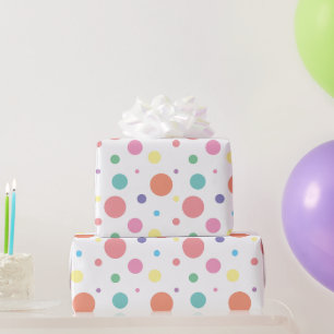 Regalo Papel de ajuste de puntos de polka dispersos multi