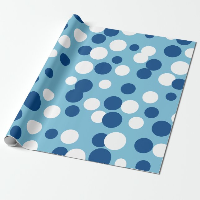 Regalo Papel de ajuste de puntos de vacaciones azules (Desenrollado)