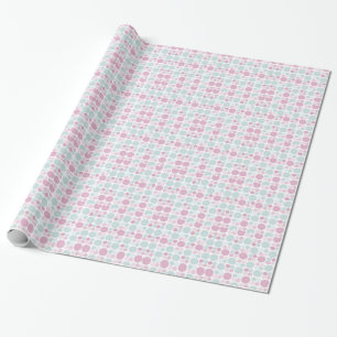 Regalo Papel de ajuste de puntos rosa y azul pálido