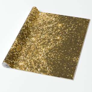 Regalo Papel de ajuste de Purpurina dorado