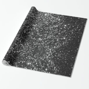 Regalo Papel de ajuste de Purpurina negro