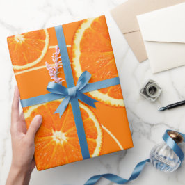 Regalo Papel de ajuste de rebanadas de naranja
