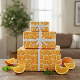Regalo Papel de ajuste de rebanadas de Naranja de cítrico