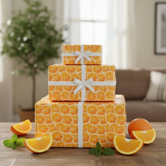 Regalo Papel de ajuste de rebanadas de Naranja de cítrico (Subido por el creador)