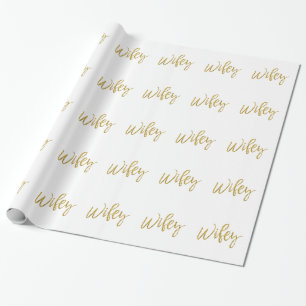 Regalo Papel de ajuste de Relieve metalizado dorado Wifey