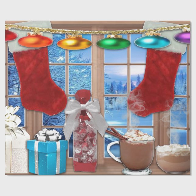 Regalo Papel de ajuste de saludos de temporada (Superficie plana)