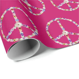 Regalo Papel de ajuste de signo de paz de flor