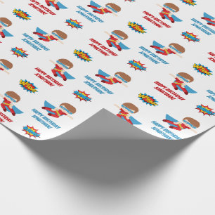 Regalo Papel de ajuste de superhéroes (nombre personaliza