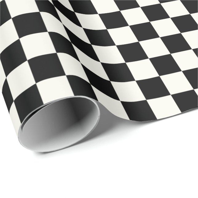 Regalo Papel de ajuste de tablero de cheques en blanco y  (Esquina del rollo)