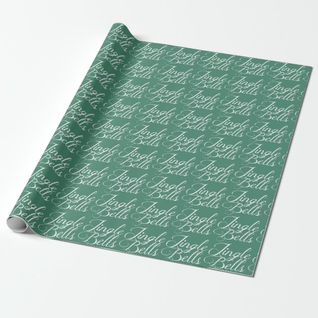Regalo Papel de ajuste de texto de jingle verde azulado c (Desenrollado)