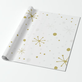 Regalo Papel de ajuste de textura de copo de nieve de oro