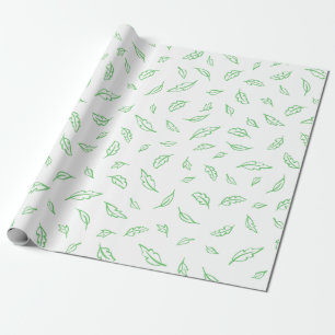 Regalo Papel de ajuste de textura de hoja blanca verde si