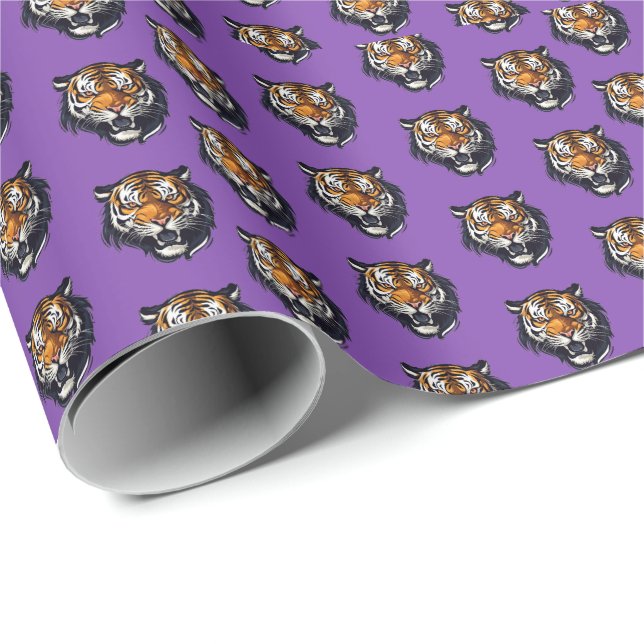 Regalo Papel de ajuste de tigre (Esquina del rollo)