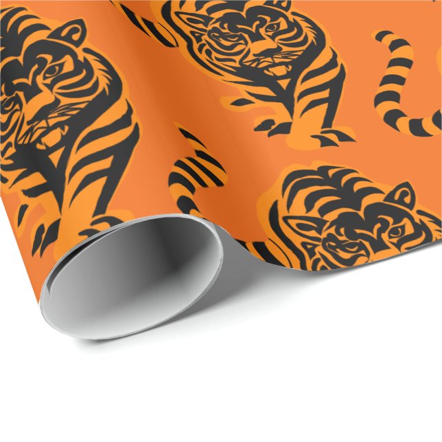 Regalo Papel de ajuste de tigre (Esquina del rollo)