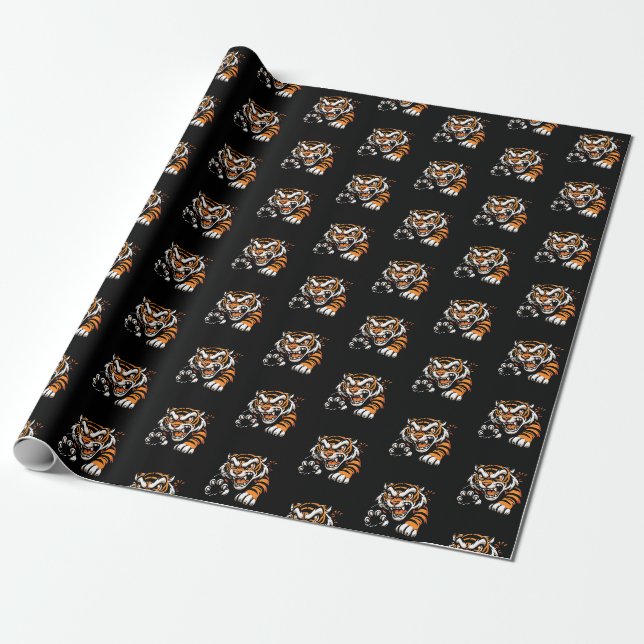 Regalo Papel de ajuste de tigre (Desenrollado)