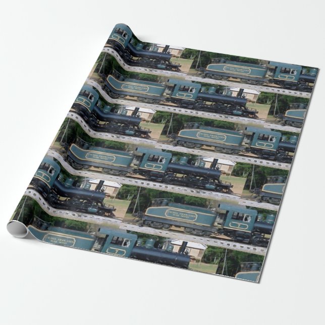 Regalo Papel de ajuste de trenes antiguos (Desenrollado)