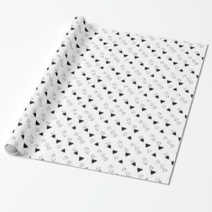 Regalo Papel de ajuste de triángulos blancos y negros