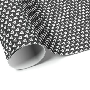 Regalo Papel de ajuste de triángulos blancos y negros de 