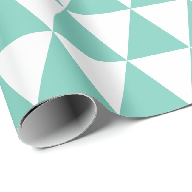 Regalo Papel de ajuste de triángulos turquesa (Esquina del rollo)