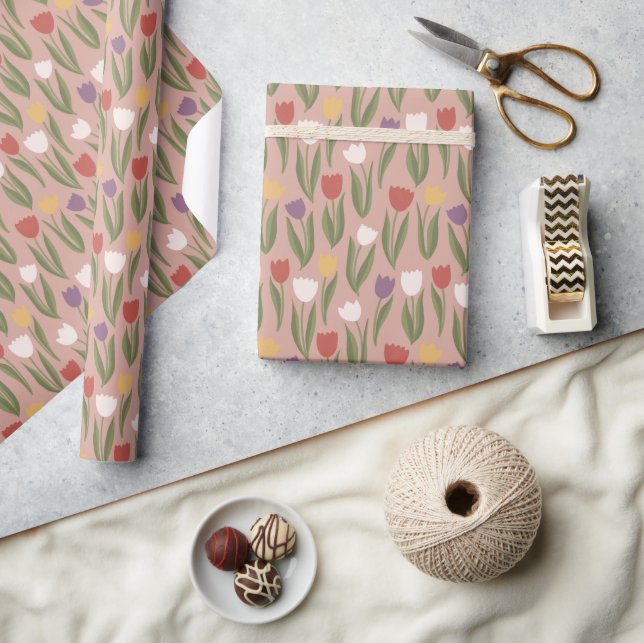 Regalo Papel de ajuste de tulipanes de primavera (Artesanía)